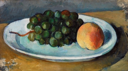Picture of GRAPES AND PEACH ON A PLATE 