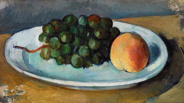 Picture of GRAPES AND PEACH ON A PLATE 