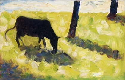 Picture of BLACK COW IN A MEADOW 