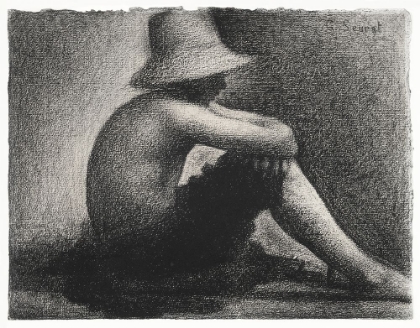Picture of SEATED BOY WITH STRAW HAT