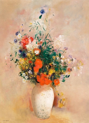 Picture of VASE OF FLOWERS (PINK BACKGROUND) 