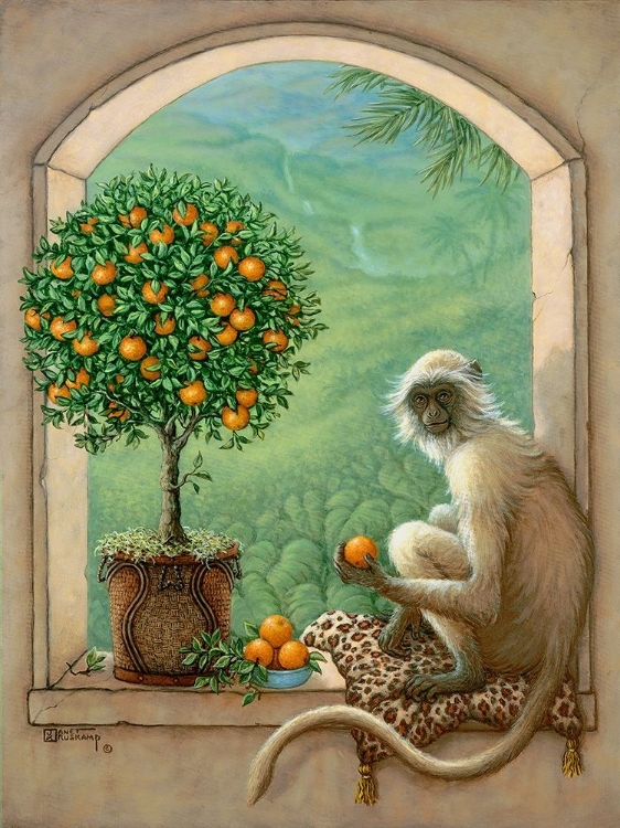 Picture of MONKEY AND ORANGE TREE