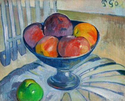 Picture of FRUIT DISH ON A GARDEN CHAIR