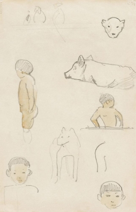 Picture of SKETCHES OF STANDING FIGURES AND ANIMALS