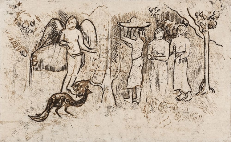 Picture of ANGEL, PEACOCK, AND THREE TAHITIANS