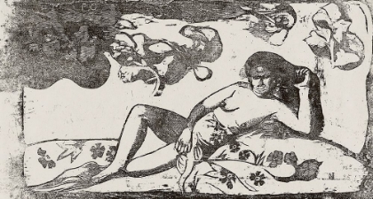 Picture of TE ARII VAHINE OPOI (WOMAN WITH MANGOS TIRED), FROM THE SUITE OF LATE WOOD-BLOCK PRINTS