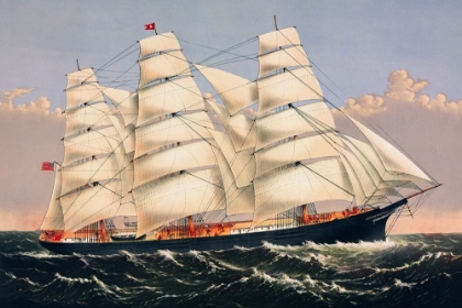 Picture of CLIPPER SHIP THREE BROTHERS, THE LARGEST SAILING SHIP IN THE WORLD 