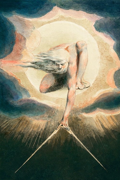 Picture of ANCIENT OF DAYS SETTING A COMPASS TO THE EARTH