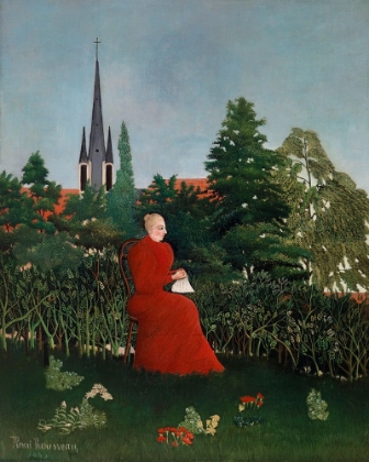 Picture of PORTRAIT OF A WOMAN IN A LANDSCAPE 1896