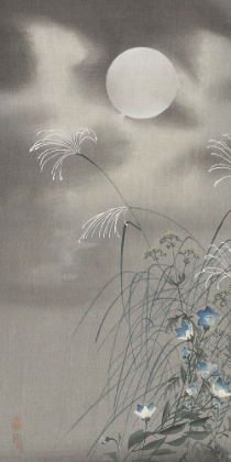 Picture of GRASS AND FLOWERS AT FULL MOON