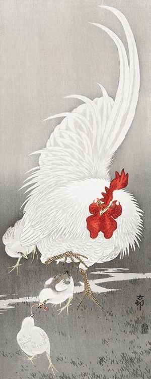 Picture of ROOSTER AND THREE CHICKS