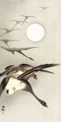 Picture of GEESE AT FULL MOON