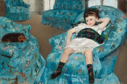 Picture of LITTLE GIRL IN A BLUE ARMCHAIR
