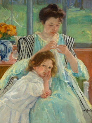 Picture of YOUNG MOTHER SEWING