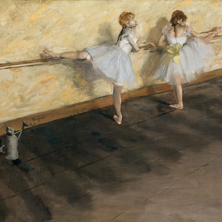 Picture of DANCERS PRACTICING AT THE BARRE