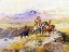 Picture of INDIANS SCOUTING A WAGON TRAIN