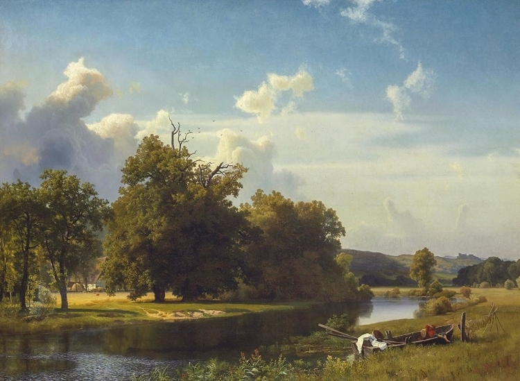 Picture of A RIVER LANDSCAPE, WESTPHALIA