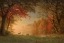 Picture of INDIAN SUNSET, DEER BY A LAKE