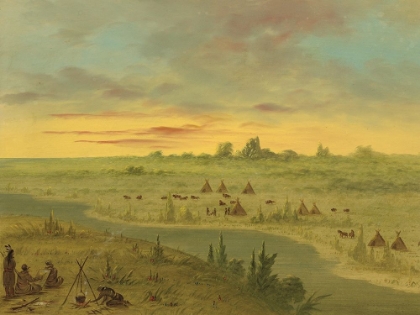 Picture of ENCAMPMENT OF PAWNEE INDIANS AT SUNSET