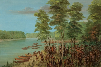 Picture of LA SALLE TAKING POSSESSION OF THE LAND AT THE MOUTH OF THE ARKANSAS. MARCH 10, 1682