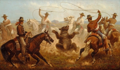 Picture of COWBOYS ROPING A BEAR