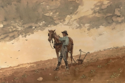 Picture of MAN WITH PLOW HORSE