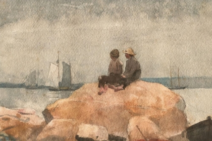 Picture of TWO BOYS WATCHING SCHOONERS