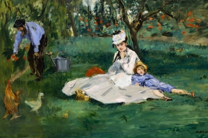 Picture of THE MONET FAMILY IN THEIR GARDEN AT ARGENTEUIL