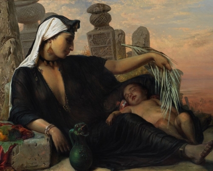 Picture of AN EGYPTIAN FELLAH WOMAN WITH HER BABY 