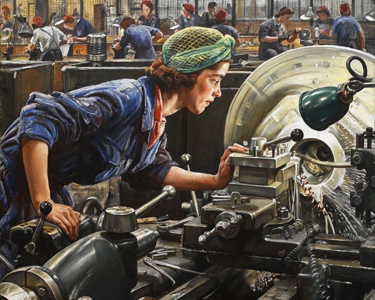 Picture of RUBY LOFTUS SCREWING A BREECH-RING