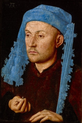 Picture of PORTRAIT OF A MAN WITH A BLUE CHAPERON
