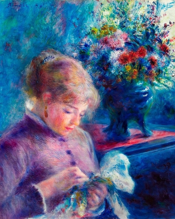 Picture of YOUNG WOMAN SEWING 1879