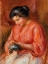 Picture of GIRL DARNING 1909