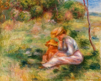 Picture of WOMAN AND CHILD IN THE GRASS 1898