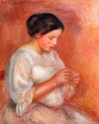 Picture of WOMAN SEWING 1908