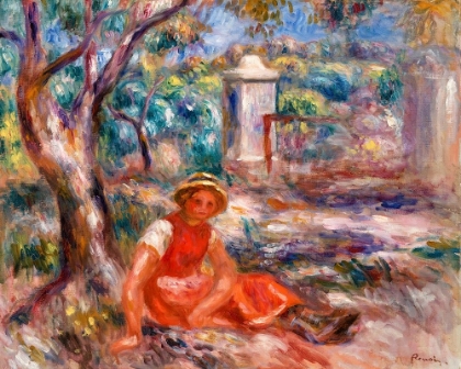 Picture of GIRL AT THE FOOT OF A TREE 1914