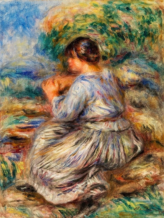 Picture of GIRL SEATED IN A LANDSCAPE 1914