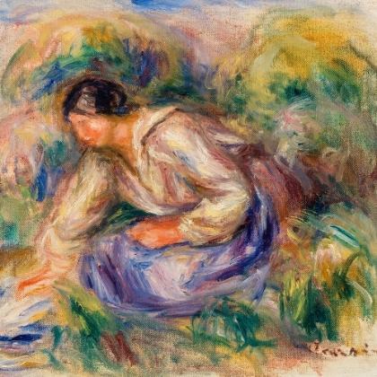 Picture of WOMAN IN BLUE SKIRT 1917