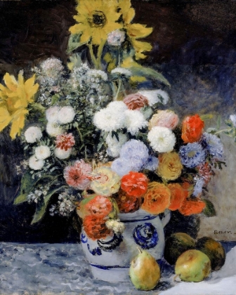 Picture of MIXED FLOWERS IN AN EARTHENWARE POT
