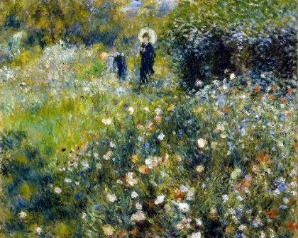 Picture of WOMAN WITH A PARASOL IN A GARDEN