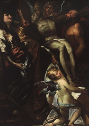 Picture of THE LOWERING OF THE CROSS WITH STS MARY MAGDALENE, AUGUSTINE, JEROME AND ANGELS