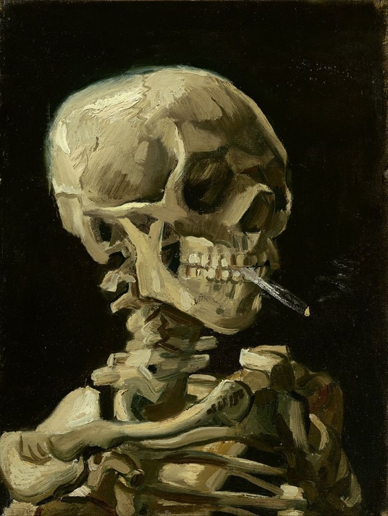 Picture of HEAD OF A SKELETON WITH A BURNING CIGARETTE