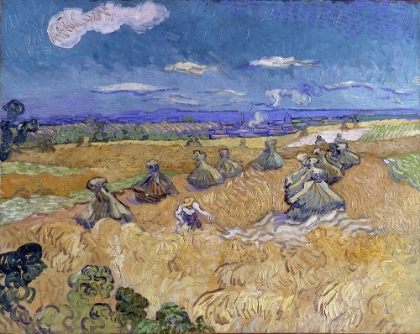 Picture of WHEAT STACKS WITH REAPER