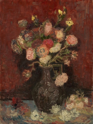 Picture of VASE WITH CHINESE ASTERS AND GLADIOLI