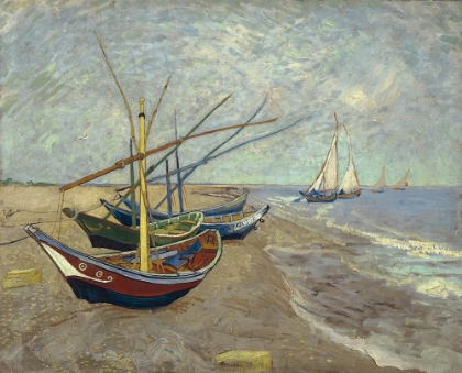 Picture of FISHING BOATS ON THE BEACH AT LES SAINTES-MARIES-DE-LA-MER