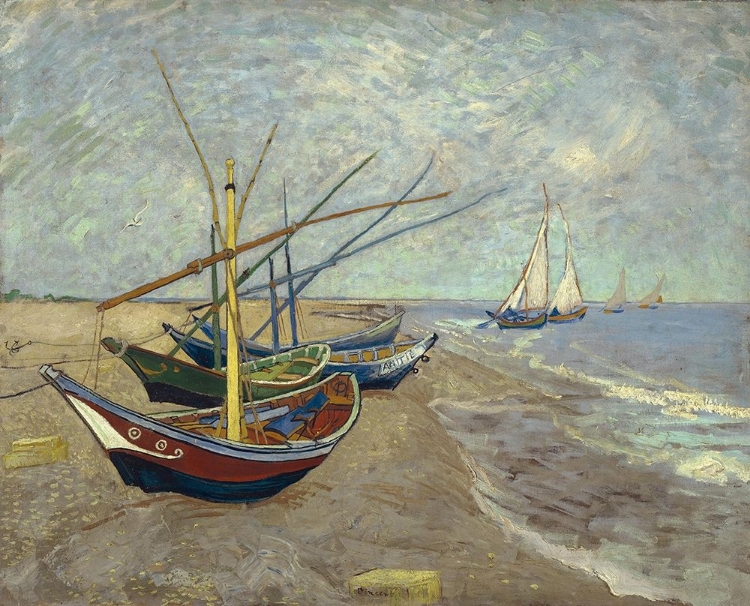 Picture of FISHING BOATS ON THE BEACH AT LES SAINTES-MARIES-DE-LA-MER