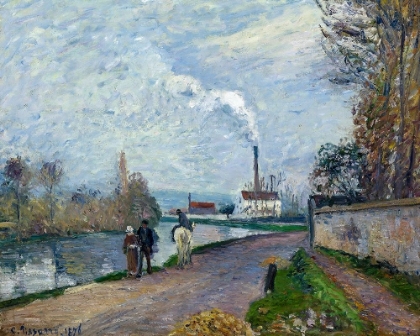 Picture of THE OISE NEAR PONTOISE IN GREY WEATHER