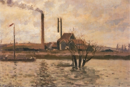 Picture of FACTORY AT SR OUEN-LAUMONE, THE FLOOD OF THE OISE