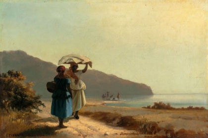 Picture of TWO WOMEN CHATTING BY THE SEA, ST. THOMAS