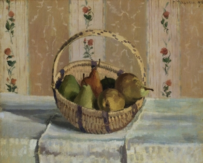 Picture of STILL LIFE. APPLES AND PEARS IN A ROUND BASKET